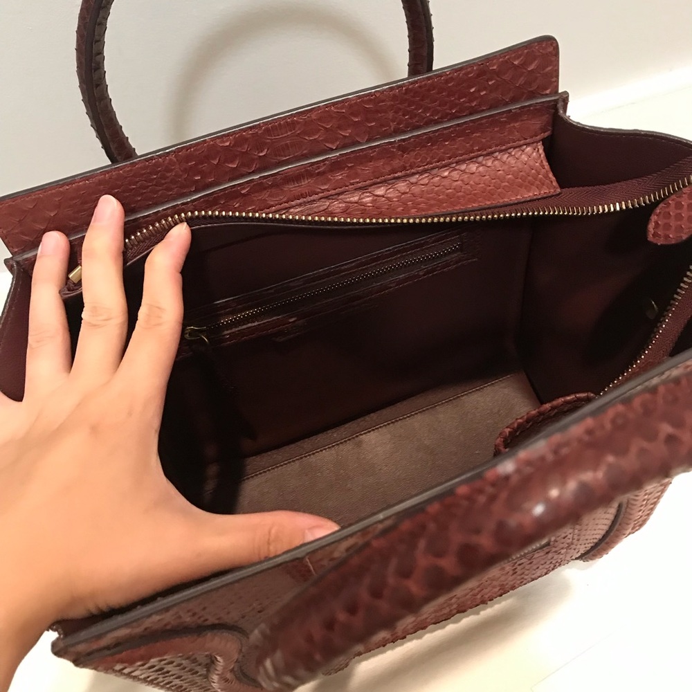 Authentic Celine Python Micro Luggage Bag - image 2